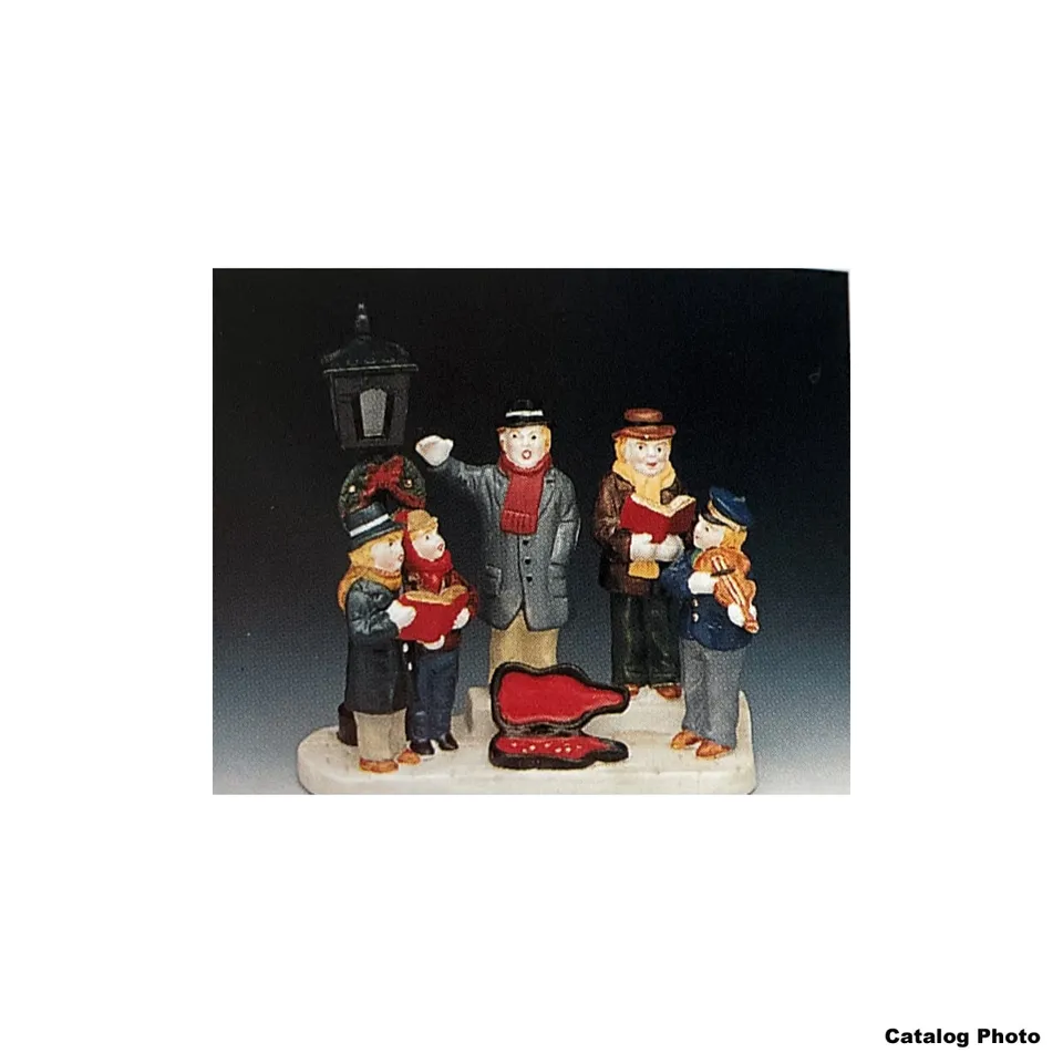lemax-carolling-with-violinist-chanteurs-de-no-l-et-violoniste-miniature image 1