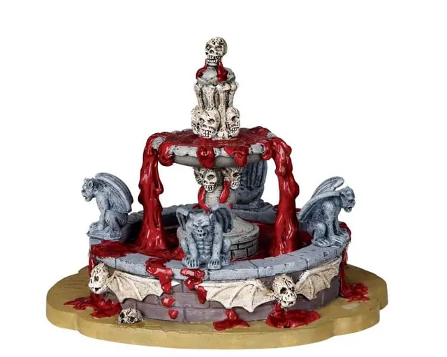 lemax-haunted-fountain-fontaine-hant-e-lumineuse-spooky-town image 1