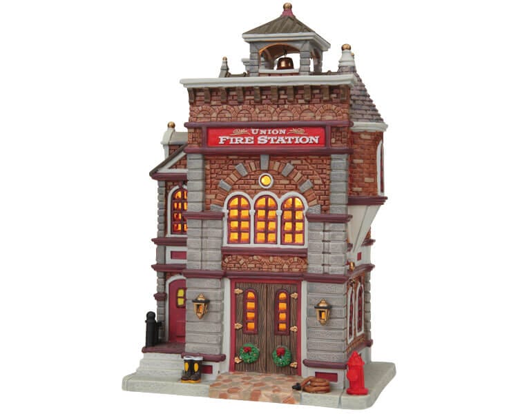 lemax-union-fire-station-b-timent-miniature-caserne-de-pompiers image 1
