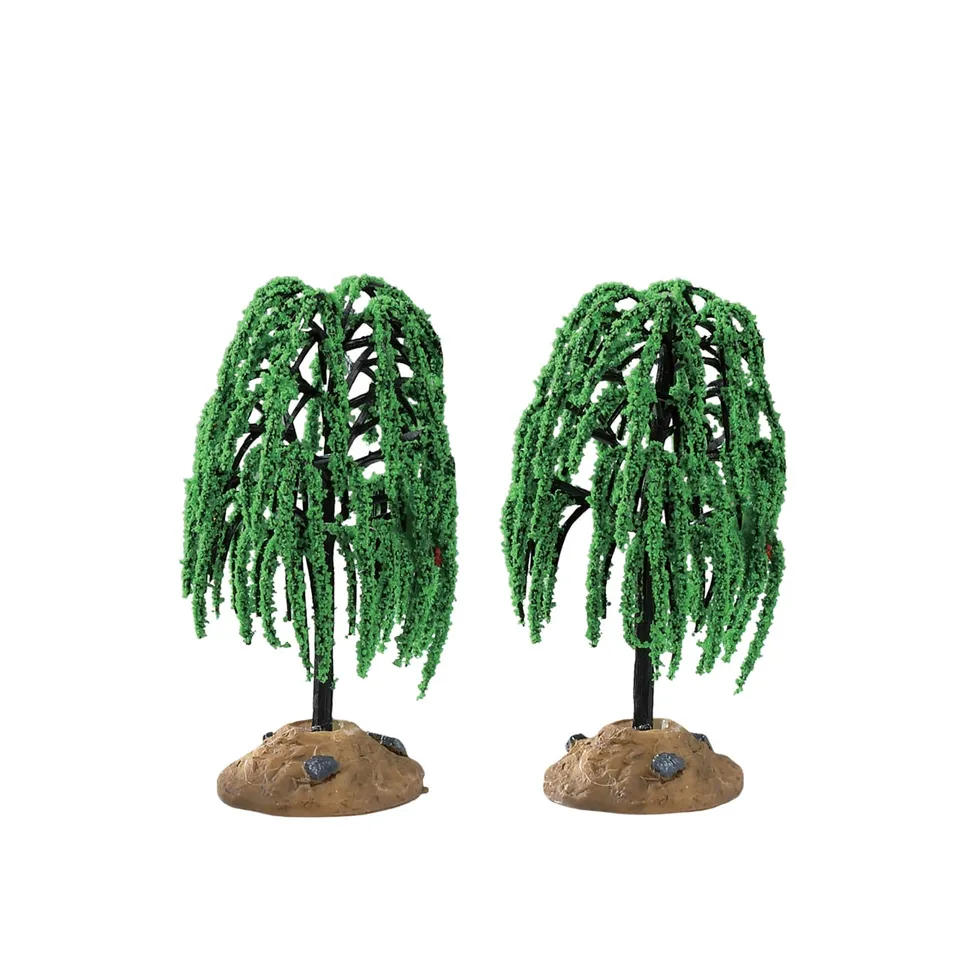 lemax-spring-willow-tree-set-de-2-arbres-miniatures-village image 1