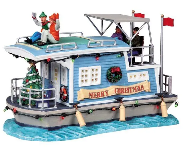 lemax-holiday-houseboat-p-niche-de-no-l-miniature-de-collection image 1