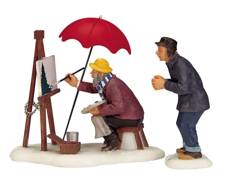 lemax-painting-a-winter-scene-figurine-miniature-peintre-d-hiver image 1