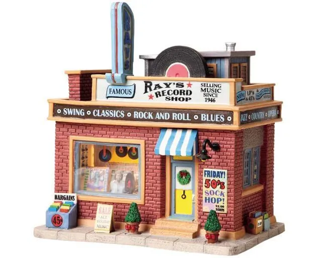 lemax-ray-s-record-shop-b-timent-miniature-village image 1
