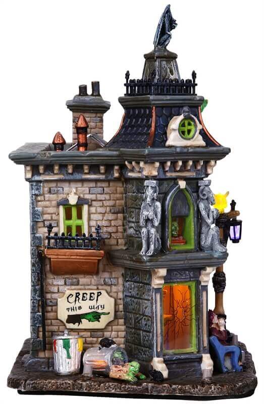lemax-zombie-s-cafe-b-timent-miniature-caf-hant-lumineux-spooky-town image 3
