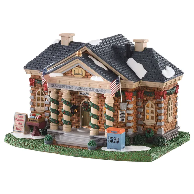 lemax-maybridge-public-library-b-timent-miniature-de-village-de-collection image 1