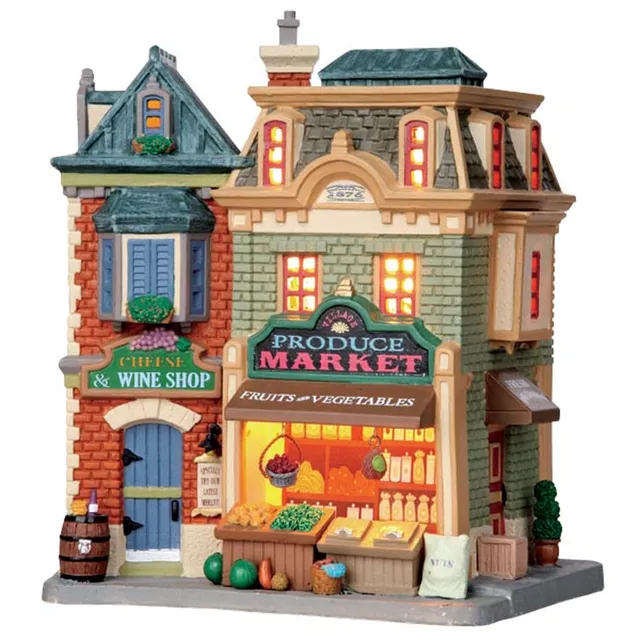 lemax-village-produce-market-b-timent-march-de-village-miniature image 1