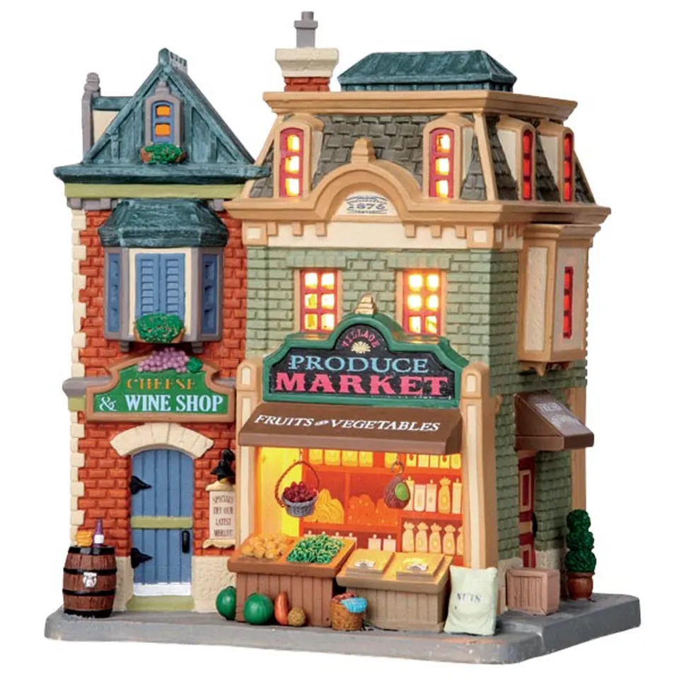 lemax-village-produce-market-b-timent-march-de-village-miniature image 1