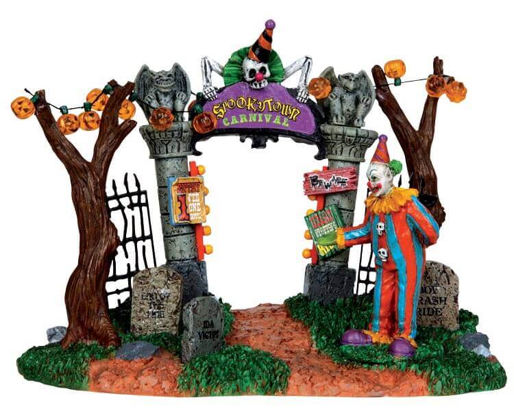 lemax-spookytown-carnival-gate-portail-miniature-carnaval-halloween image 1