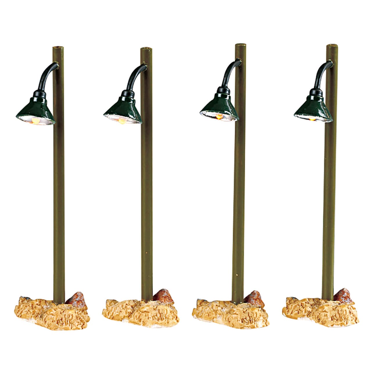 lemax-rustic-street-lamp-set-de-4-lampadaires-miniatures image 1