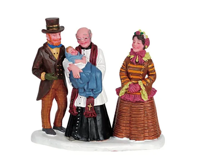 lemax-proud-parents-figurine-miniature-jeunes-parents-et-b-b image 1