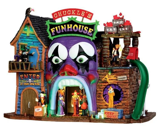 lemax-chuckle-s-funhouse-manoir-hant-miniature-spooky-town image 1