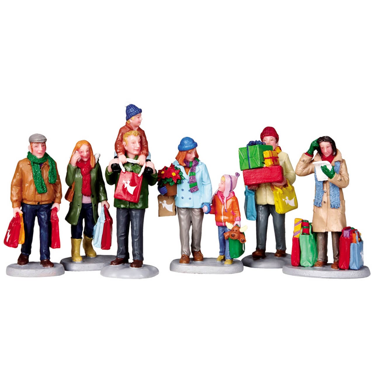 lemax-holiday-shoppers-set-of-6-lot-6-figurines-shopping-no-l image 1