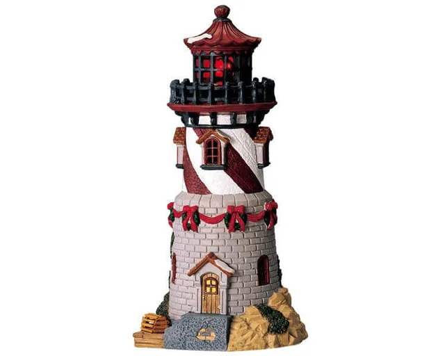 lemax-rock-island-lighthouse-phare-miniature-lumineux image 1