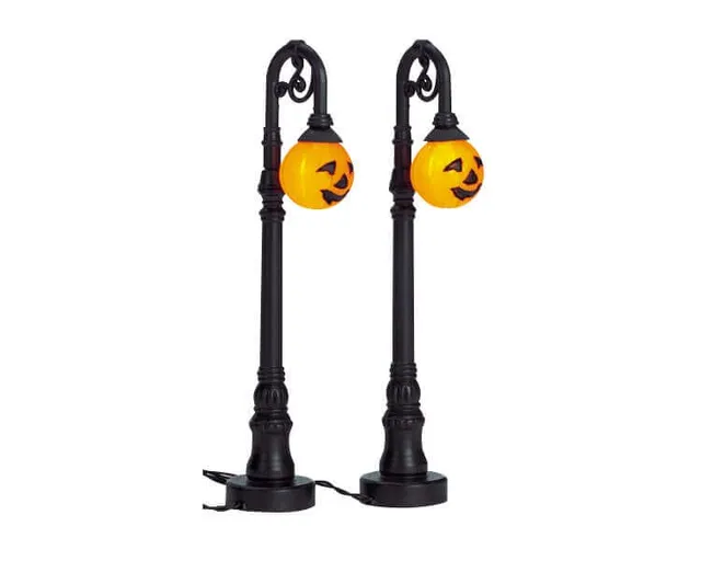 lemax-jack-o-lantern-street-lamp-lampadaire-miniature-halloween-citrouille image 1