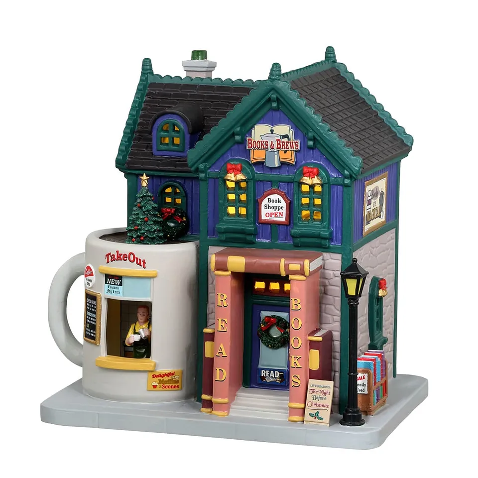 lemax-books-and-brews-caf-caf-miniature-caddington-illumin image 1