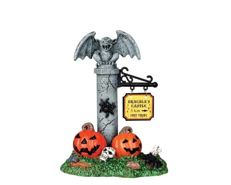 lemax-dracula-s-castle-sign-enseigne-miniature-spooky-town image 1