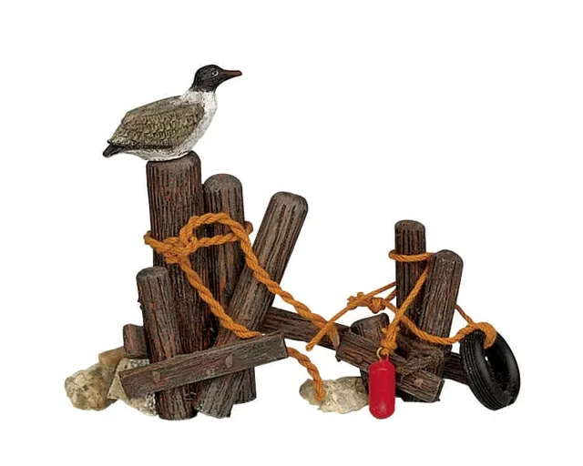 lemax-wooden-mooring-ponton-en-bois-miniature-de-village image 1
