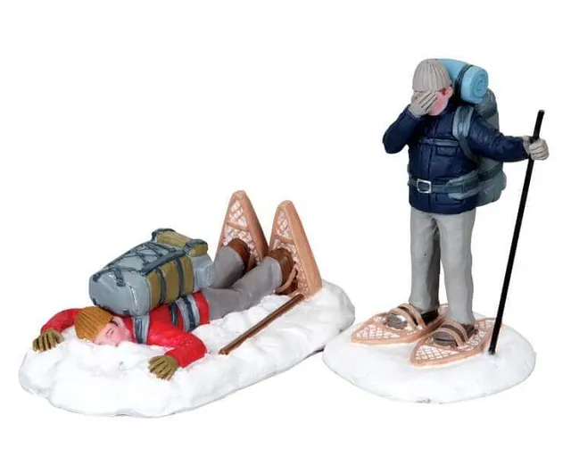 lemax-snowshoe-stumble-figurine-miniature-hiver image 1