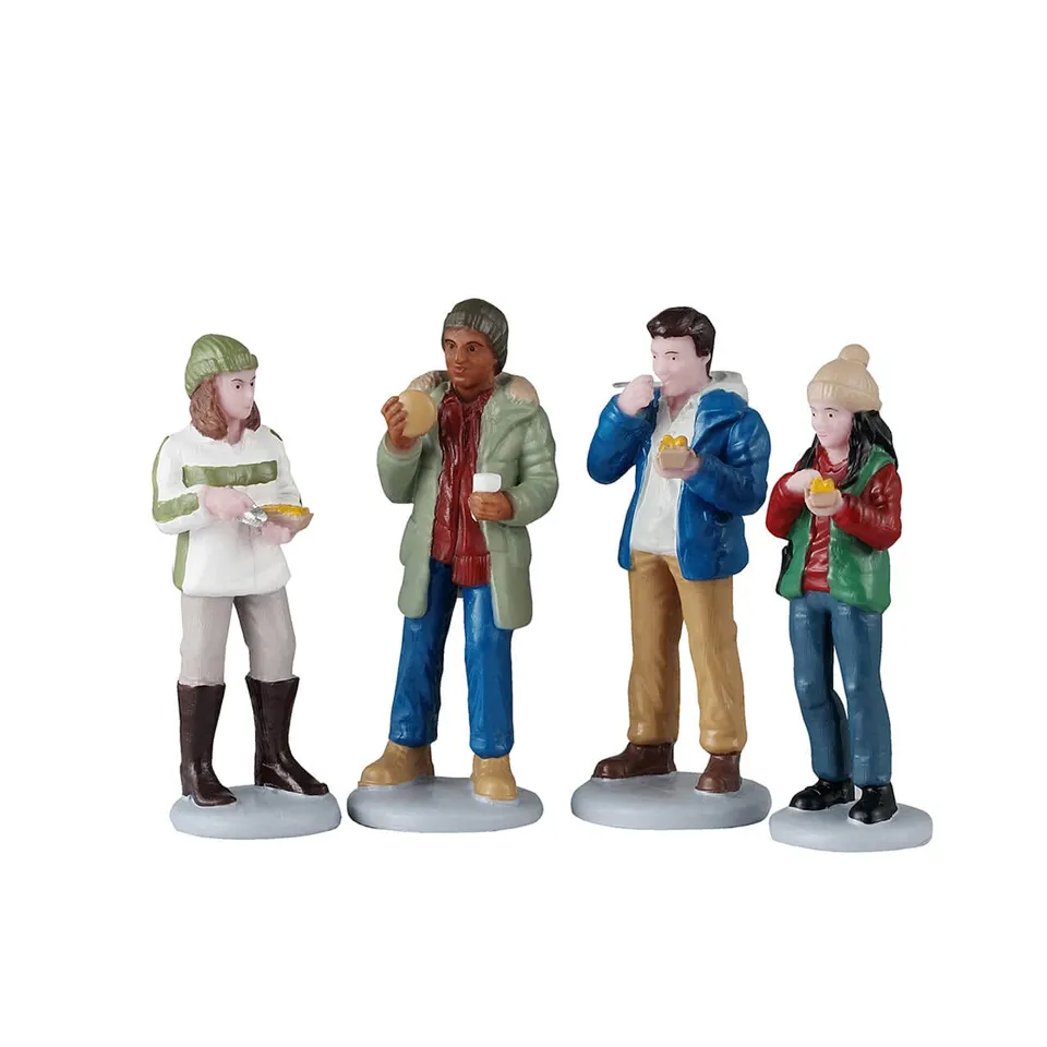 lemax-food-truck-patrons-lot-figurines-street-food image 1