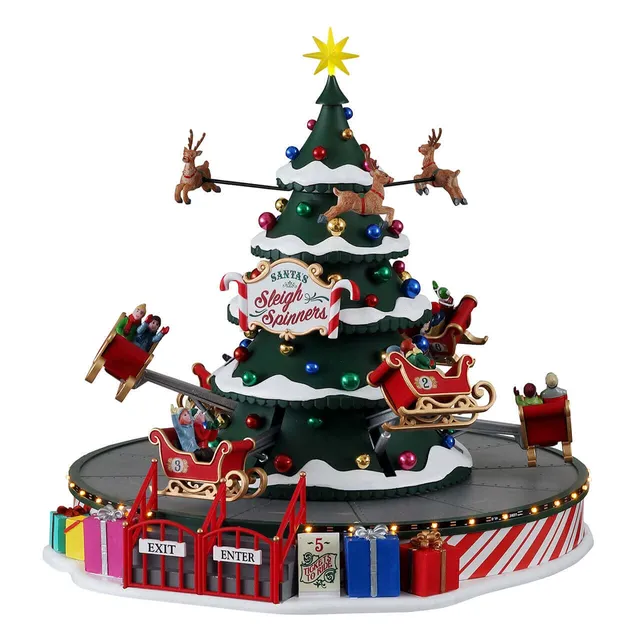 lemax-santa-s-sleigh-spinners-man-ge-miniature-carnival-village image 1