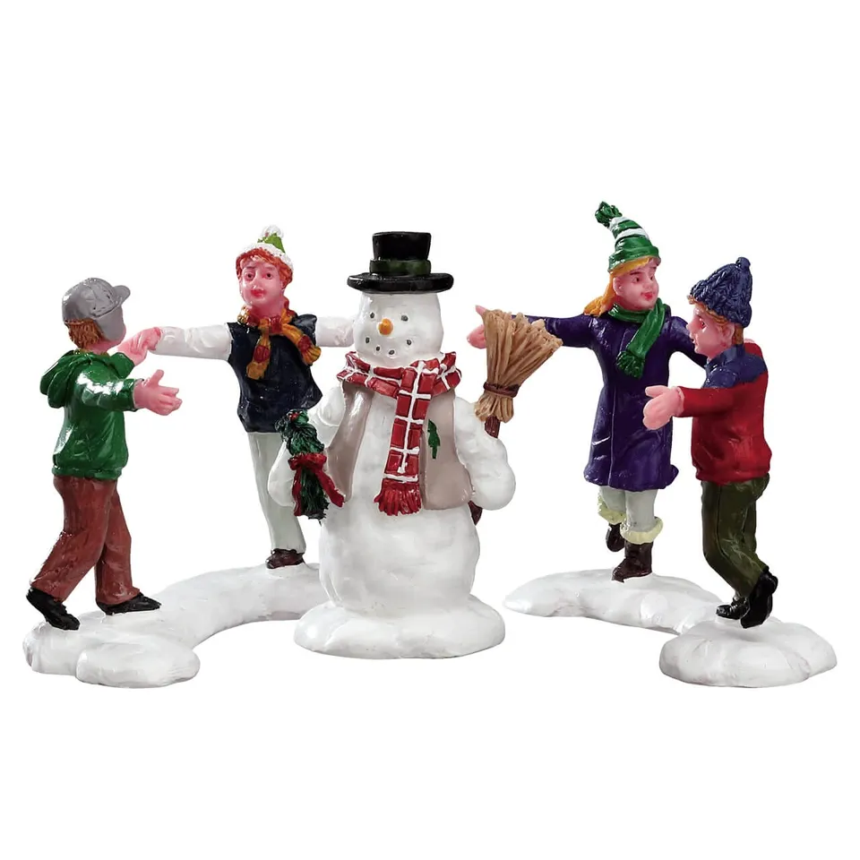 lemax-ring-around-the-snowman-set-of-3-figurines-enfants-neige image 1