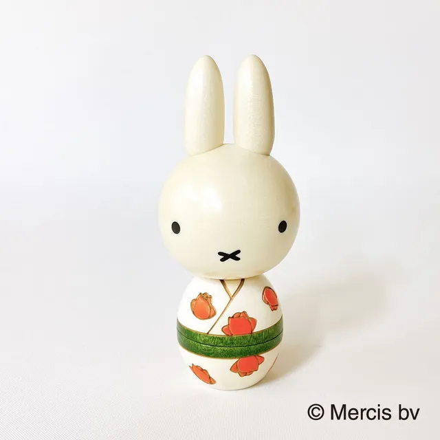 usaburo-kokeshi-miffy-bara-rose-figurine-artisanale image 1