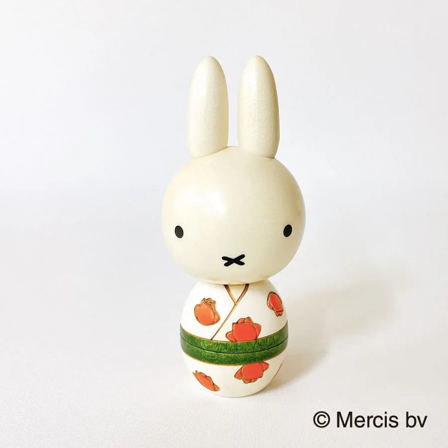 usaburo-kokeshi-miffy-bara-rose-figurine-artisanale image 1