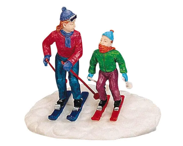 lemax-the-ski-lesson-figurine-sc-ne-de-ski-miniature image 1