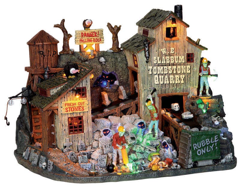 lemax-w-e-slabbum-tombstone-quarry-d-cor-anim-spooky-town image 1