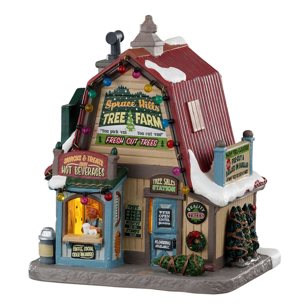 lemax-spruce-hills-tree-farm-chalet-miniature-de-collection image 1