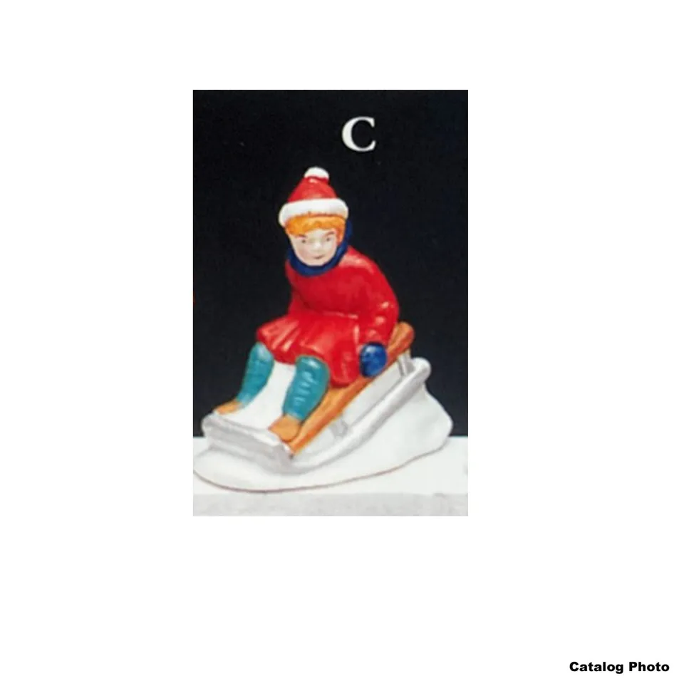 lemax-girl-on-sled-figurine-luge-d-hiver-miniature image 1