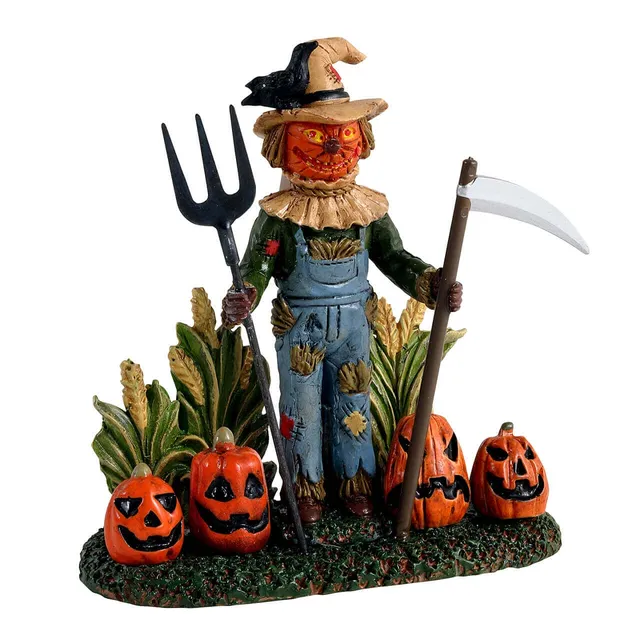 lemax-scary-scarecrow-figurine-pouvantail-halloween-avec-citrouilles image 1
