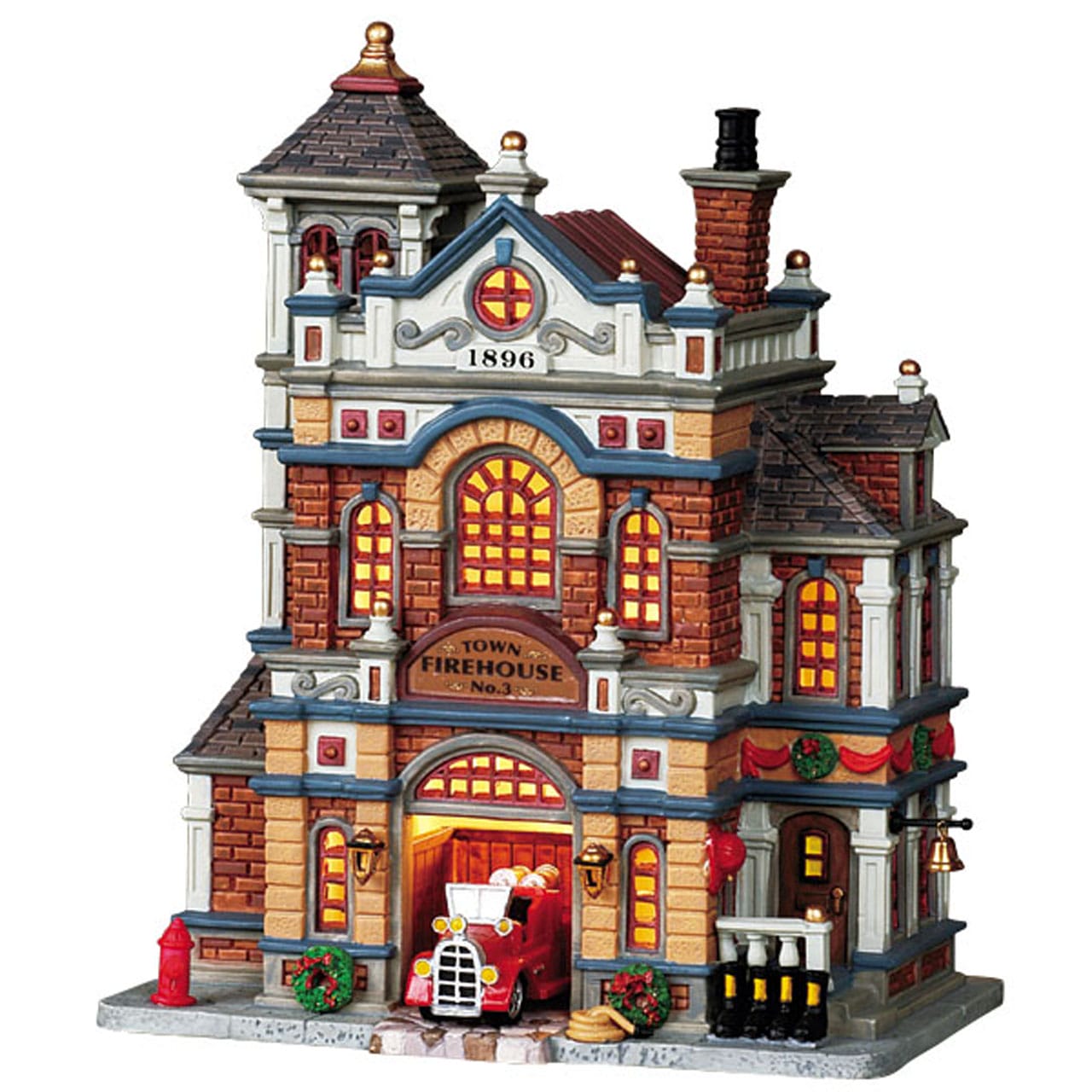 lemax-town-firehouse-no-3-b-timent-caserne-de-pompiers-miniature image 1