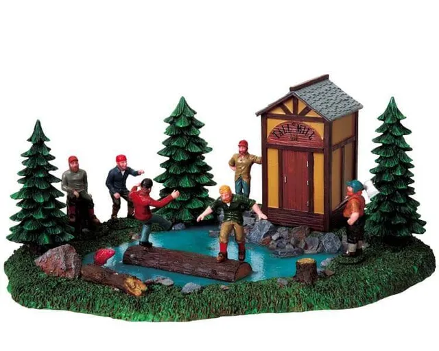 lemax-log-rollin-break-figurine-miniature-b-cherons image 1