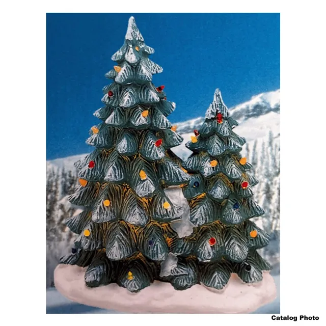 lemax-twin-christmas-tree-sapins-jumeaux-miniatures-de-no-l image 1