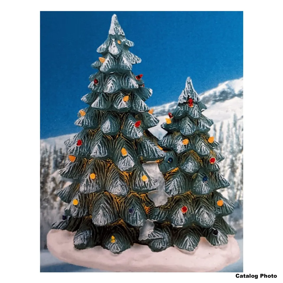 lemax-twin-christmas-tree-sapins-jumeaux-miniatures-de-no-l image 1