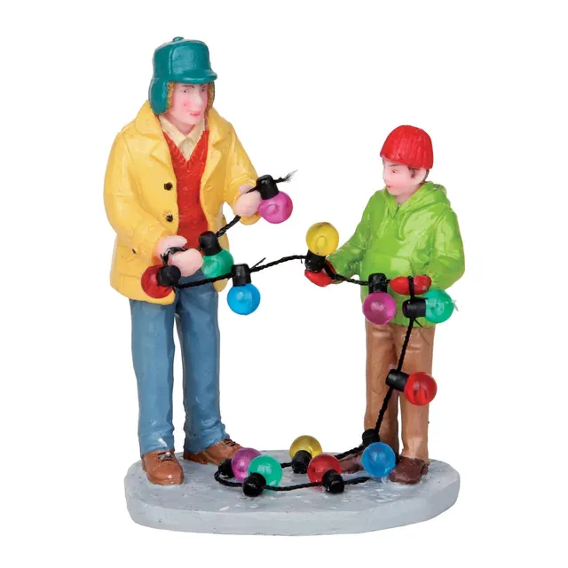 lemax-stringing-lights-figurine-de-collection-guirlandes image 1