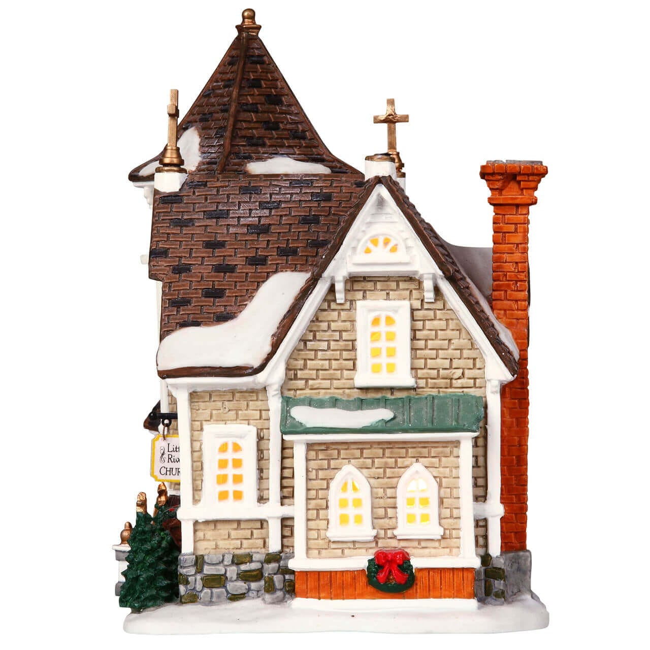 lemax-little-river-church-glise-harvest-crossing-pour-village-miniature image 2