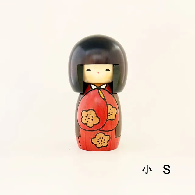 usaburo-kokeshi-k-jitsu-red-s-poup-e-miniature-artisanale-130-mm image 1