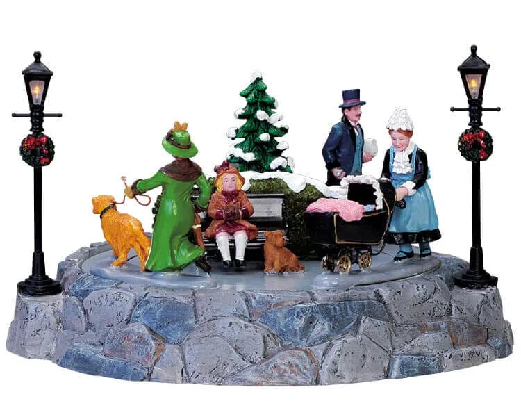 lemax-nanny-strolls-in-the-children-s-park-figurine-village-de-no-l image 1