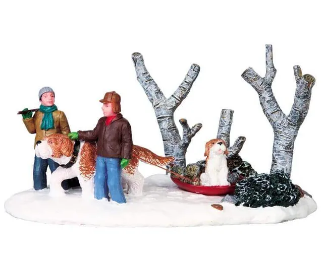 lemax-mush-figurine-miniature-tra-neau-chiens image 1