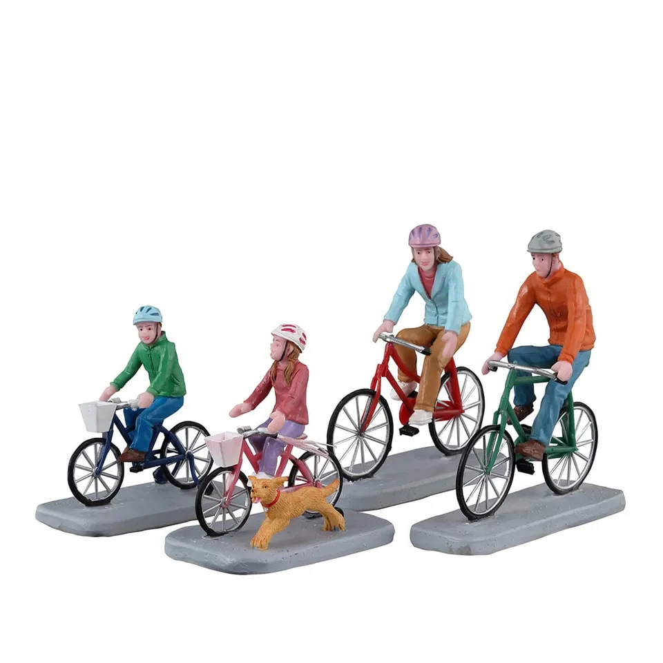 lemax-family-bike-ride-figurine-miniature-caddington image 1