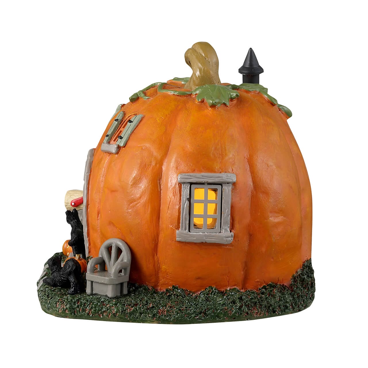 lemax-pumpkin-cottage-spooky-town-maison-citrouille-miniature-lumineuse image 3
