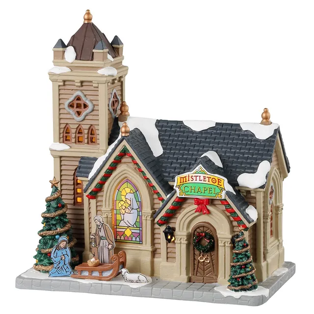 lemax-mistletoe-chapel-glise-illumin-e-caddington-village-no-l image 1
