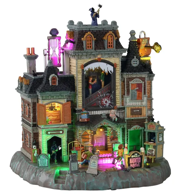 lemax-spooky-town-the-horrid-haunted-hotel-h-tel-hant-lumineux image 1