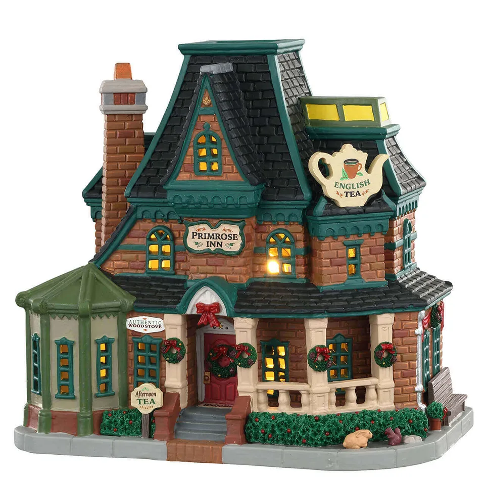 lemax-primrose-inn-auberge-miniature-caddington-village image 1