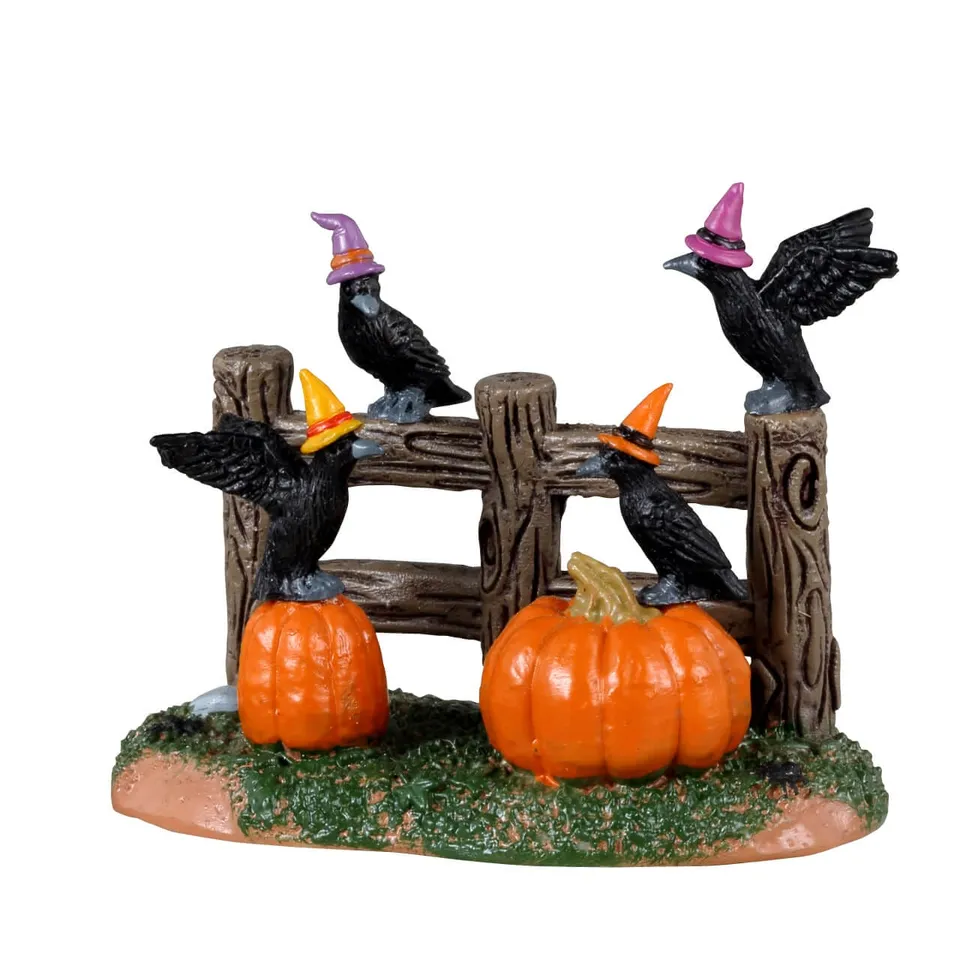 lemax-halloween-crows-lot-de-4-corbeaux-sorciers-spooky-town image 1
